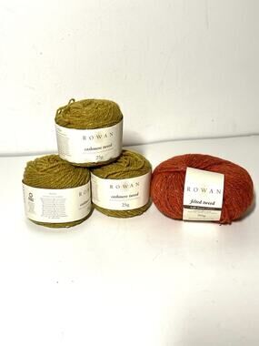 Rowan Yarn Lot 3 Cashmere Tweed Mustard DK 96 Yds 1 Felted Tweed Kaffe Zinnia DK